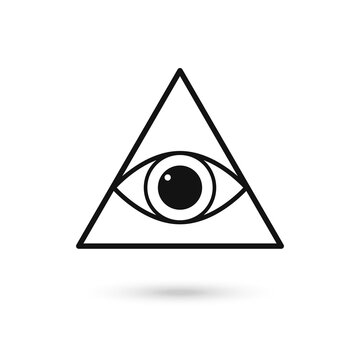 All Seeing Eye Pyramid Symbol. Freemason And Spiritual. Vector.