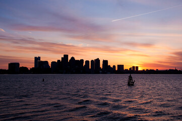 Fototapeta na wymiar Boston Skyline Sunset
