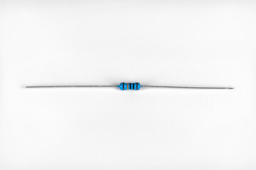 Resistor and diode isolated on white background