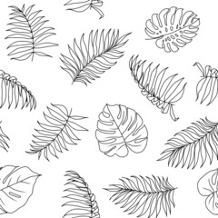 Fototapeta na wymiar seamless pattern with leaves