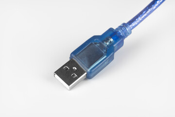 Male USB cable isolated on white background