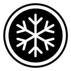 Snow winter icon, danger ice flake sign, risk alert vector illustration, careful caution symbol