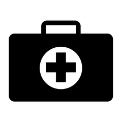 Briefcase of first aid sign, health medical symbol, medicine emergency illustration icon, safety design