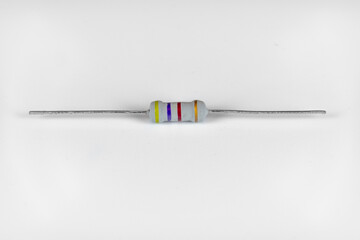 Resistor and diode isolated on white background