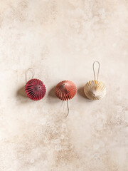 Paper origami Christmas decorations