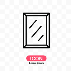 Mirror icon vector isolated on transparent background.