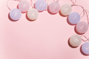 garland of stars on a light background , New Year's concept