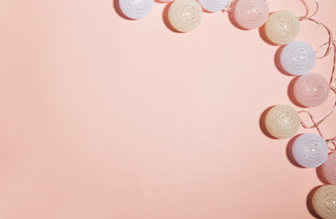 Christmas background concept, winter holidays and happy new year card, flat lay, copying space, top close-up top view