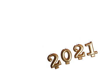 2021 on a white background. the concept of a new year.