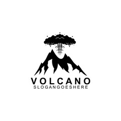 Volcano mountain logo vector. Simple illustration of volcano mountain vector logo