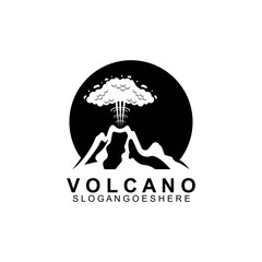 Volcano mountain logo vector. Simple illustration of volcano mountain vector logo