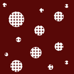 Brown background with circles, abstract pattern. White pattern. Vector illustration.