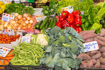 Different vegetables for sale at Portuguese market