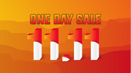 One day sale banner concept design for store and market