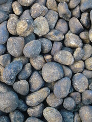 たくさんの角の取れた石