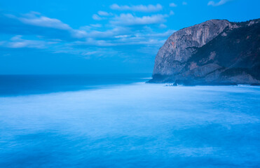 Fototapeta premium Cape Ogoño, Laga beach, Ibarrangelua, Urdaibai, Cantabrian Sea, Bizkaia, Basque Country, Spain, Europe