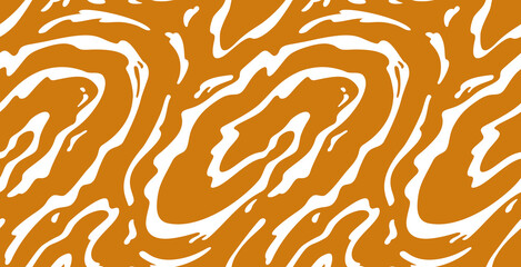 Vector Seamless Pattern with Flowing Salted Caramel. Abstract Sweet Texture. Creative Food Background for Packaging Design, Borders and Advertisement