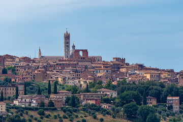 Fototapeta na wymiar Blick auf die Altstadt von Siena in der Toskana in Italien 
