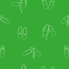Ballerina or ballet shoes repeat pattern and seamless vector