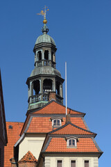 Lüneburg - Rathaus, barocker Turm mit Glockenspiel, Niedersachsen, Deutschland, Europa