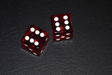 dice on black background