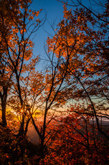 Autumn sunrise over the blue ridge parkway