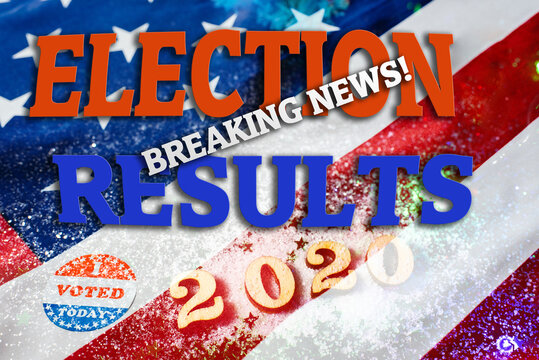 Poster with the result of the 2020 American presidential elections