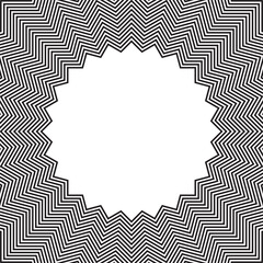 Abstract decorative frame. Zig zag lines pattern.