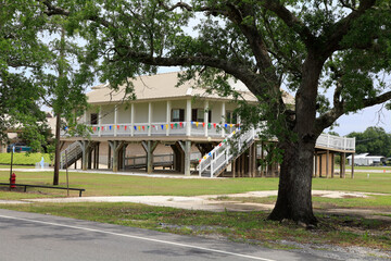 Hurrikan Gustav und Häuser am Highway 57, Cocodrie. Louisiana, USA  --
Hurrikan Gustav and Houses along Highway 57, Cocodrie. Louisiana, USA 