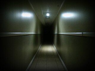 Looking Down a Spooky Dark Hallway 1