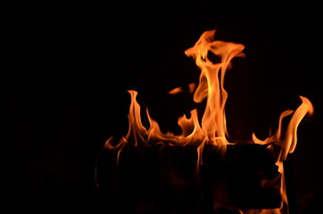 Warm slow fire flames
