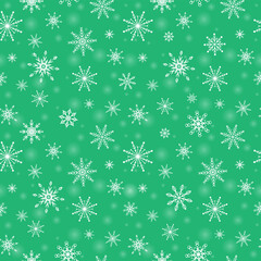 Snowflakes. Seamless pattern. Snow, snowfall, falling scattered white snowflakes. Background design for fabric, wallpaper, cover, paper for packaging. Vector