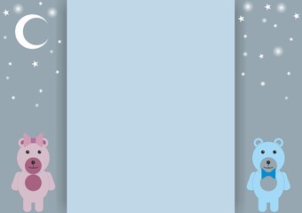 Blue background with moon and stars