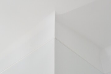White background architectural minimalist photo, ceiling molding, corner, wall