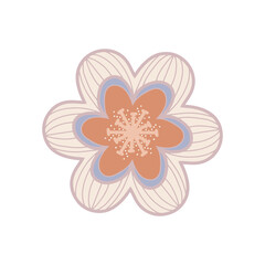 Vector illustration of pink sakura flower. Delicate botanical design element for the decoration of greeting cards and invitations. A romantic, delicate and feminine flower for a cute design