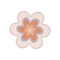 Vector illustration of pink sakura flower. Delicate botanical design element for the decoration of greeting cards and invitations. A romantic, delicate and feminine flower for a cute design