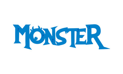 Monster lettering logo design, monster t shirt template