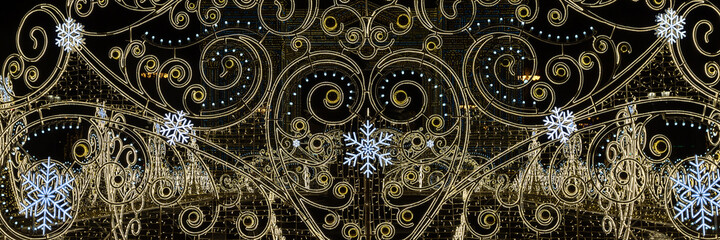 christmas garland bokeh lights