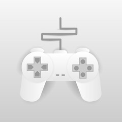 Illustration white joystick console game vector design