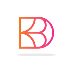 KBD Letter Artistic and Modern Logo Icon and stylish sign template elements © Team