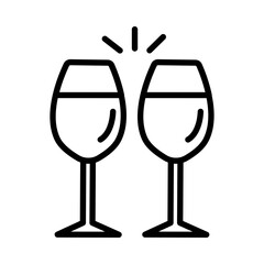 Wine glasses icon on white background, vector illustration
