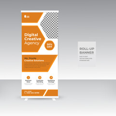 Business roll up set, standee banner template 