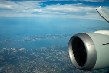 Boeing 787 Dreamliner Wing And Engine Inflight