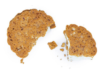 Hazelnut Cream Cookies isolated on white background