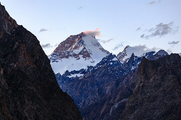 Masherbrum mountain (7,821m), seen from the Hushe valley, Karakoram moutain range, Pakistan
