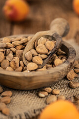 Portion of Apricot Kernels (close up shot)
