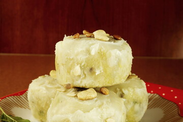 traditional Popular Indian gujarati sweet food ghari in plate