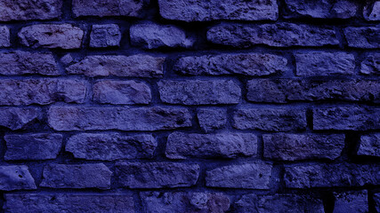 Dark violet brick wall texture background.