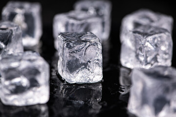 Ice Cubes on dark background