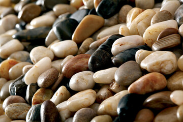 Pile of rocks. Smooth little stones. 